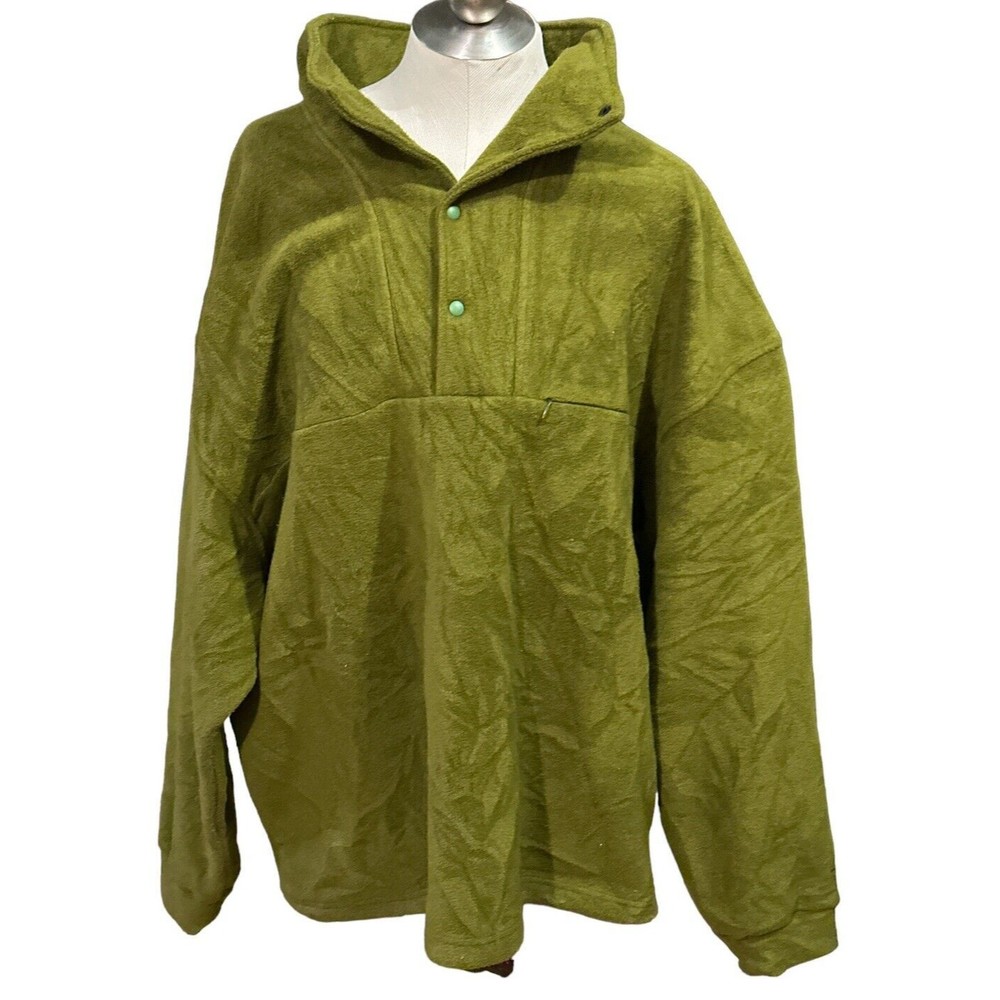 EMS Pinnacle Performance Olive Green Fleece Pullover 1/4 Snap Close Men's‎ XXL